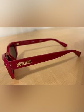 Moschino Red Sunglasses with Gold Logo